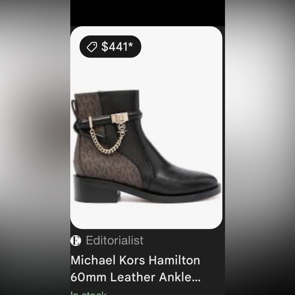 Michael Kors Black and Brown Leather Ankle Boots - Picture 14 of 14